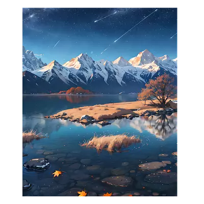 Фото на холсте рисунок озера, размера 50x60