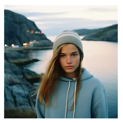 Фото на холсте девушка у озера, размера 80x80