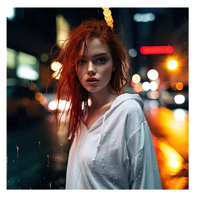 Фото на холсте девушка в ночном городе, размера 100x100