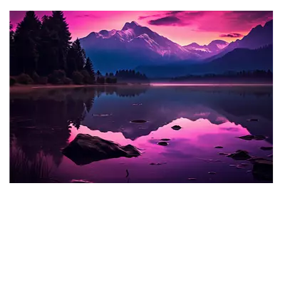 Фото на холсте фиолетовое озеро, размера 120x80