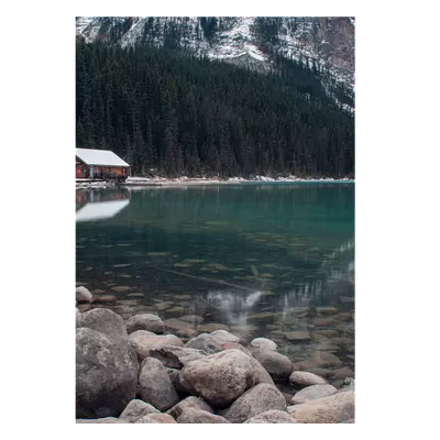 Фото на холсте домик у озера, размера 70x100