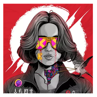 Фото на холсте девушка в очках, размера 40x40