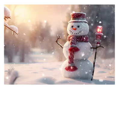 Фото на холсте снеговик, размер 40 x 30 см