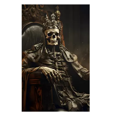 Фото на холсте скелет на троне, размера 30x45