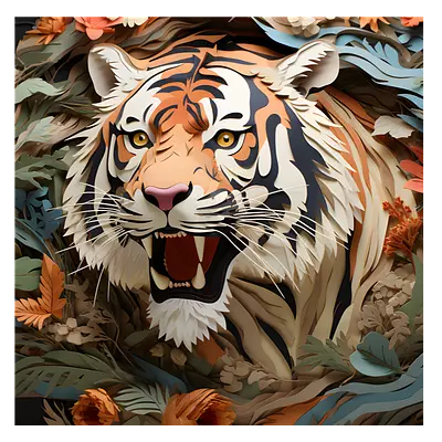 Фото на холсте тигр, размера 40x40