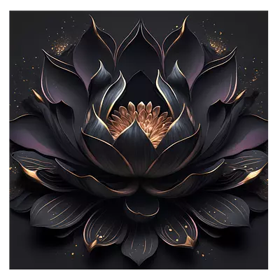 Фото на холсте чёрный цветок, размера 30x30