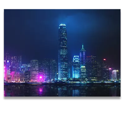 Фото на холсте ночной город, размера 80x60