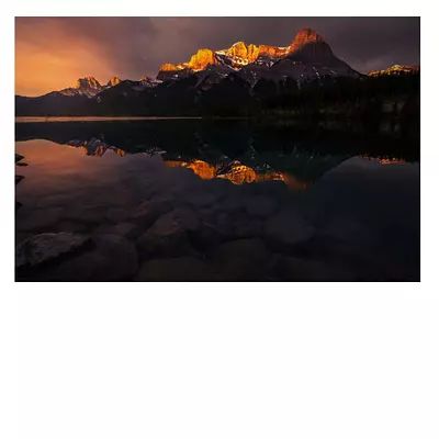 Фото на холсте горы в отражении, размера 120x80