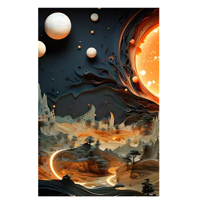 Фото на холсте фантастический город, размера 40x60