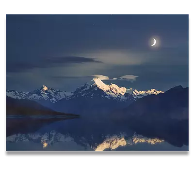 Фото на холсте луна над горами, размера 80x60