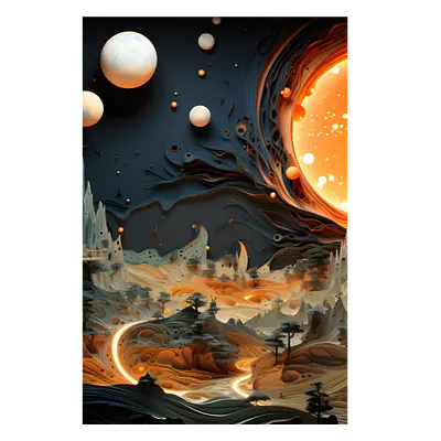 Фото на холсте фантастический город, размера 60x90