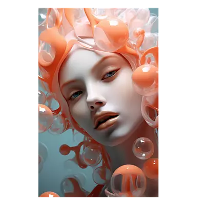 Фото на холсте девушка в пузырьках2, размера 30x45