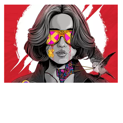 Фото на холсте девушка в очках, размера 100x70