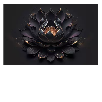Фото на холсте чёрный цветок, размера 90x60