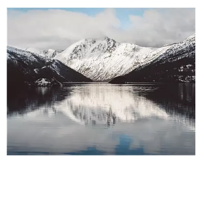 Картина на холсте озеро на фоне гор, 50х40 см, печать фото