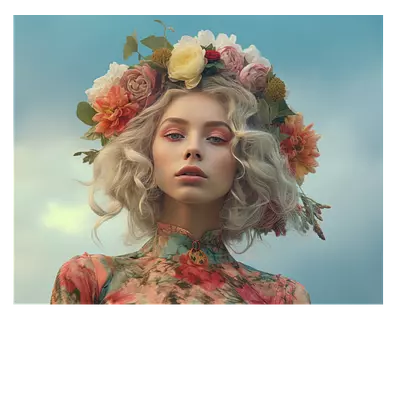 Фото на холсте девушка с венком, 50х40 см.