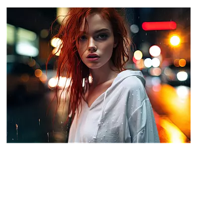 Фото на холсте девушка в ночном городе, размера 80x60