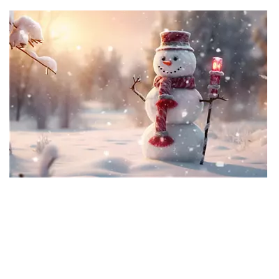 Фото на холсте снеговик, размера 75x50