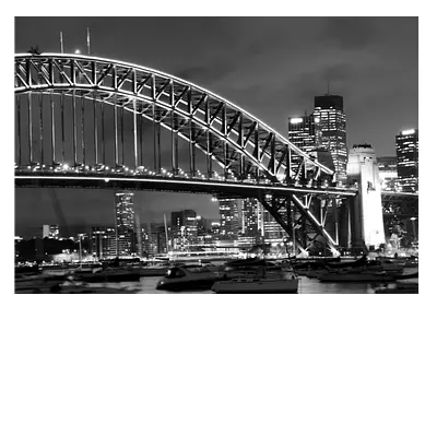 Фото на холсте мост ч/б, размера 100x70