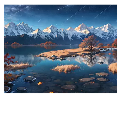 Картина на холсте рисунок озера, 50х40 см.