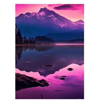 Фото на холсте фиолетовое озеро, размера 30x40