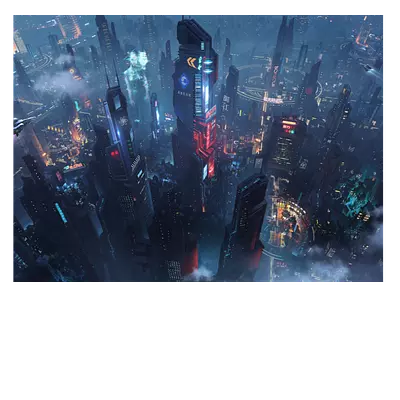 Фото на холсте футуристичный город (40х30), до 220 симв.