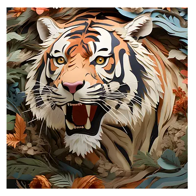 Фото на холсте тигр, размера 30x30