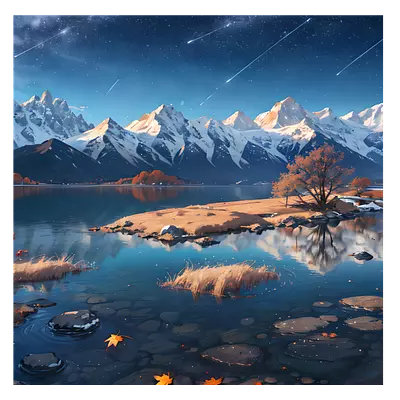 Фото на холсте рисунок озера, размера 60x60