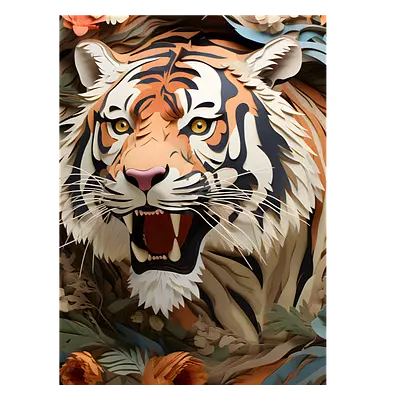 Фото на холсте тигр, размера 30x40