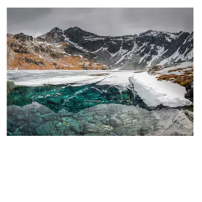 Фото на холсте замерзшее горное озеро, размера 100x70