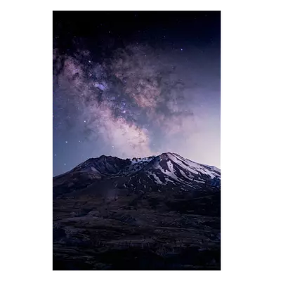 Фото на холсте горы на фоне звёзд, размера 50x75