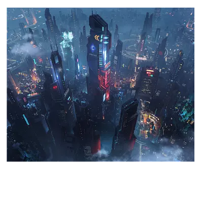 Фото на холсте футуристичный город, размера 60x50