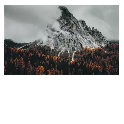 Интерьерная картина фото на холсте. горный пик в облаках 30х20 см.