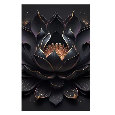 Фото на холсте чёрный цветок, размера 40x60