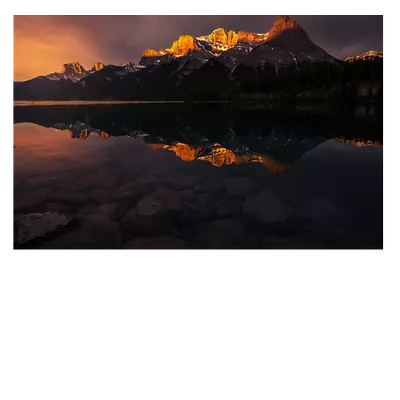 Фото на холсте горы в отражении, размер 45 x 30 см