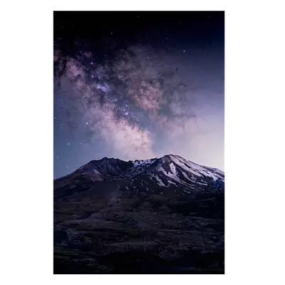 Фото на холсте горы на фоне звёзд, размера 60x90