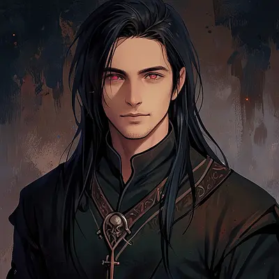 «Dark medieval anime man»