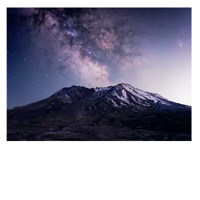 Фото на холсте горы на фоне звёзд 40х30 см.