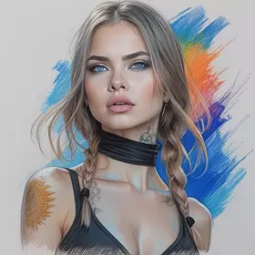 Cyberpunk goddess in motion