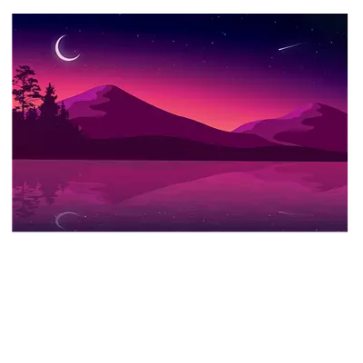 Фото на холсте фиолетовый пейзаж, размера 90x60