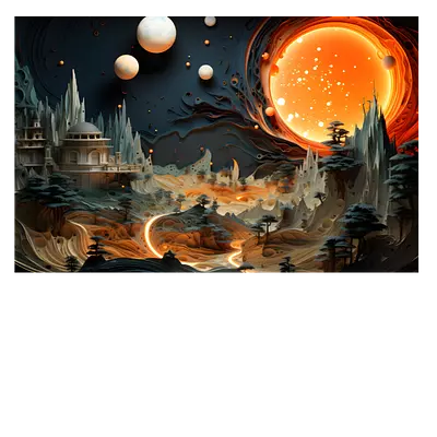 Фото на холсте фантастический город, 45 x 30 см