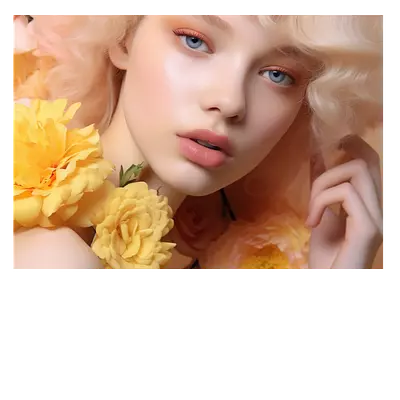 Фото на холсте девушка в цветах, размера 100x70