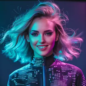 «Cyberpunk Model in Glow»