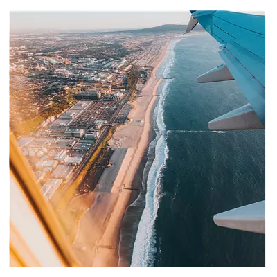 Фото на холсте крыло самолёта, размера 50x50