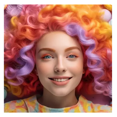 Фото на холсте девушка в красках, размера 60x60