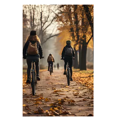 Фото на холсте велосипедисты в лесу, размера 30x45