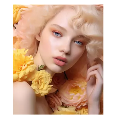 Фото на холсте девушка в цветах, размера 50x60