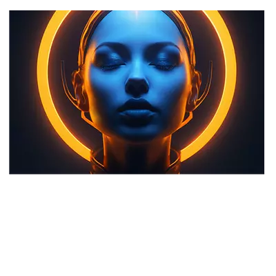 Фото на холсте девушка с нимбом, размера 60x40