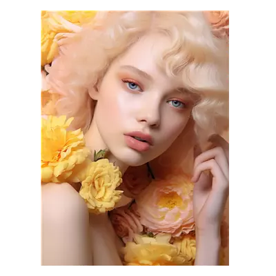 Фото на холсте девушка в цветах, размера 60x80