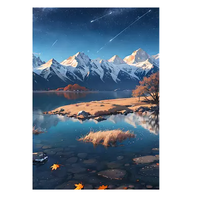 Фото на холсте рисунок озера, размера 50x70